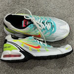 Nike Air Women's Running Sneakers - White, Neon Yellow & Teal Accents